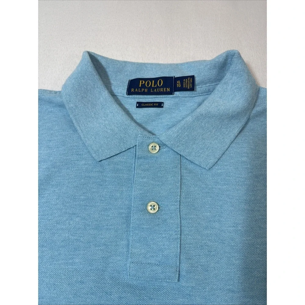 Polo Ralph Lauren Mens Classic Fit Polo Shirt Blue Short Sleeve Cotton XL